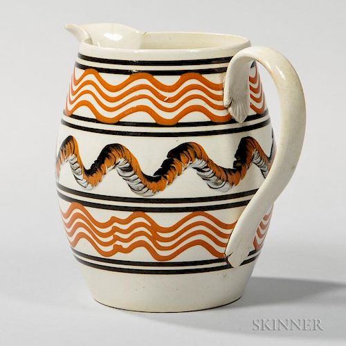 Trailed Slip and Cable-decorated Pitcher