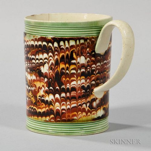 Slip-marbled Half-pint Creamware Mug