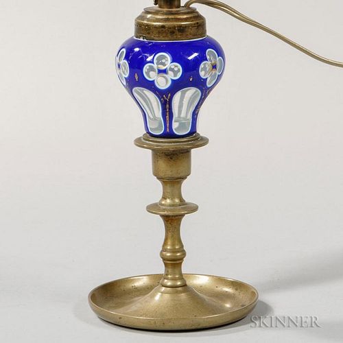 Blue and White Overlay Lamp