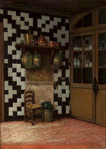 FRANCIS DAVIS MILLET, (American, 1846-1912), Flemish Kitchen