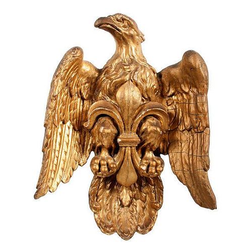Pair of Carved Giltwood Eagles 