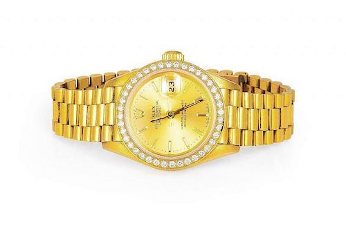 Rolex 69178 Oyster Perpetual Datejust Gold and Diamond Ladies Watch