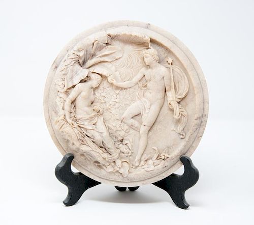 A Marble Roundel, Plaque After Edward William Wyon, 19th Century