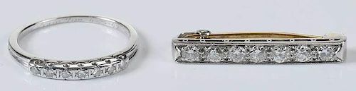 Two Pieces Platinum & Diamond Jewelry
