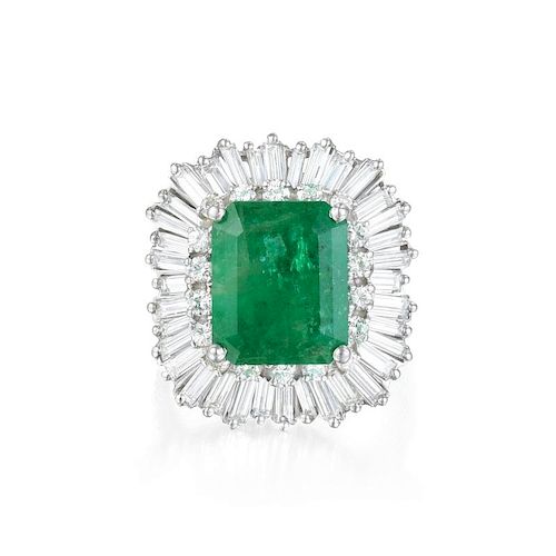 An Emerald and Diamond Ballerina Ring/Pendant