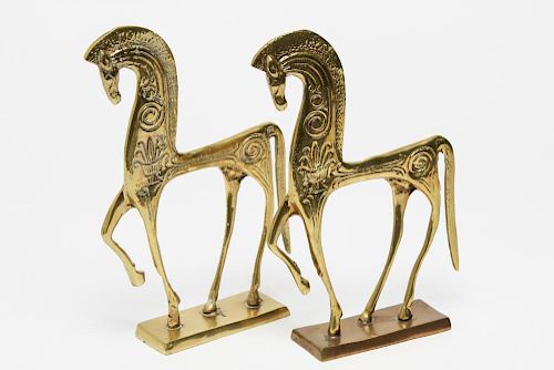 Mid-Century Frederick Weinberg Brass Horse Figures