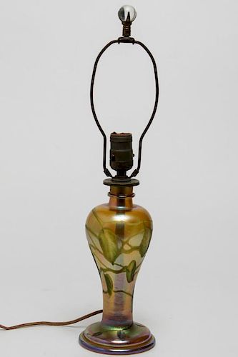 Louis Comfort Tiffany Favrile Glass Baluster Lamp