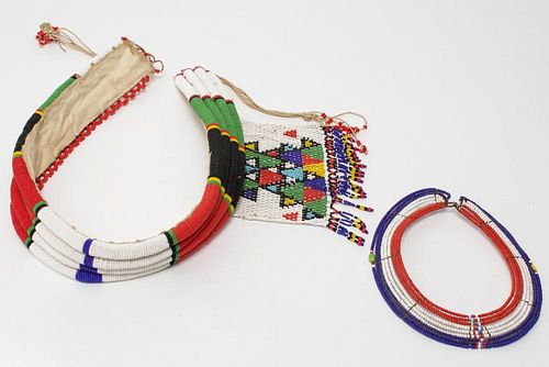 American Indian Tribal Beaded Belt & Necklace