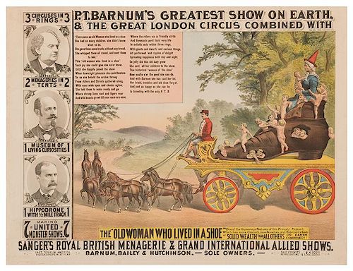 P.T. Barnum’s Greatest Show on Earth, & Great London Circus. The Old Woman Who Lived in a Shoe.