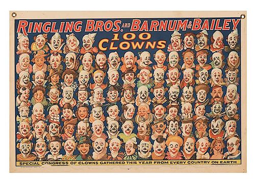 Ringling Brothers and Barnum & Bailey. 100 Clowns. Special Congress of Clowns Gathered This Year.