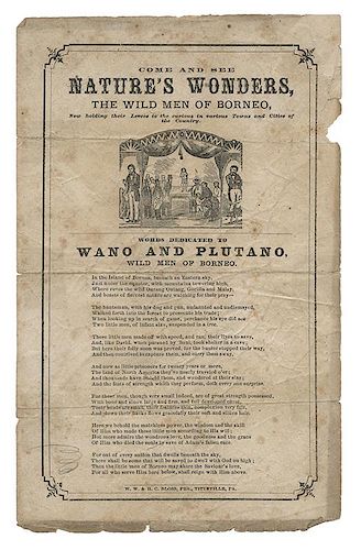 Waino & Plutano Wild Men of Borneo. Set of Two Cabinet Cards and Printed Poem.
