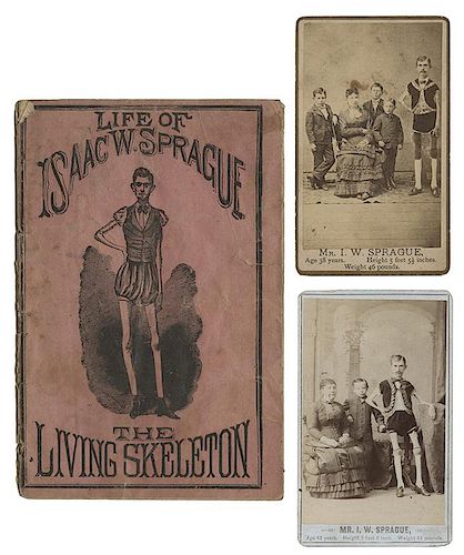 Isaac W. Sprague The Living Skeleton. Group of Four Items.