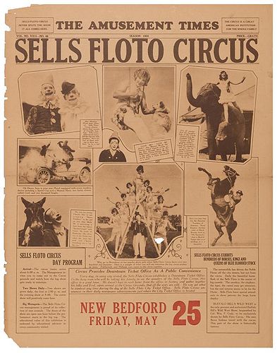 Set of Five Large Circus Programs.