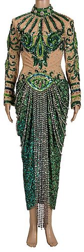 Green Mermaid Style Costume.