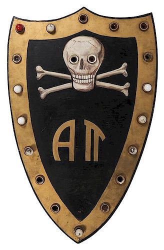 Lighted Skull & Bones Wooden Fraternity Sign.