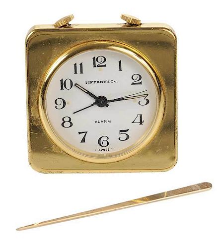 Tiffany & Co. Travel Alarm Clock and Toothpick