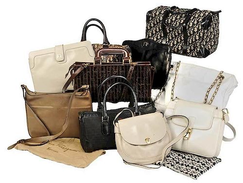 Ten Vintage Ladies Hand Bags/Gucci/Dior