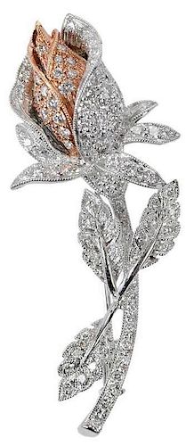 18kt. Diamond Flower Brooch