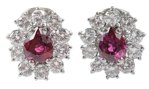 18kt. Ruby and Diamond Earrings
