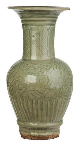Longquan Celadon Trumpet Vase