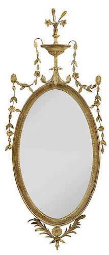 Adam Carved and Gilt Wood Mirror