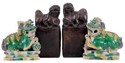 Two Pairs of Chinese Foo Dogs