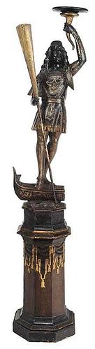 Carved and Polychromed Figure of Gondolier