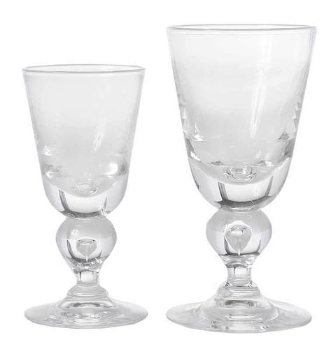 25 Steuben Goblets, Wine and Water