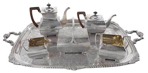 Five Piece English Silver Tea Service