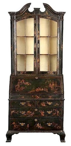 Queen Anne Style Decorated Secretary
