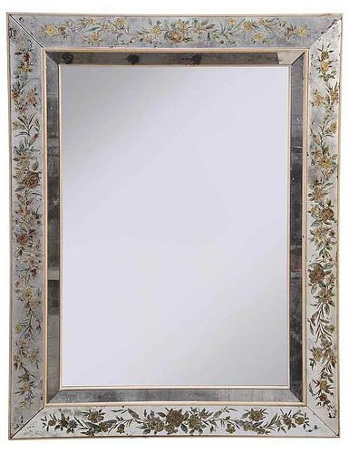 Venetian Reverse Painted Mirror Framed Mirror