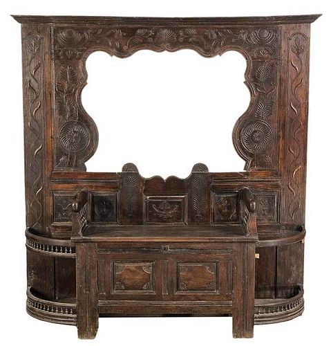 Provincial Carved Oak Hall Stand