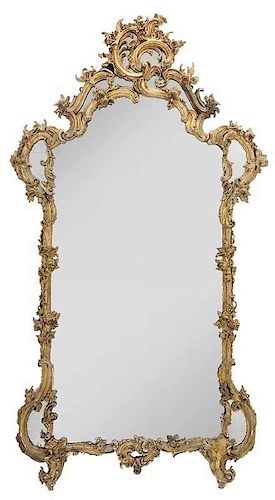 Fine Rococo Carved and Gilt Wood Mirror
