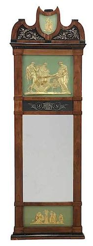Classical Fruitwood and Parcel Gilt Mirror