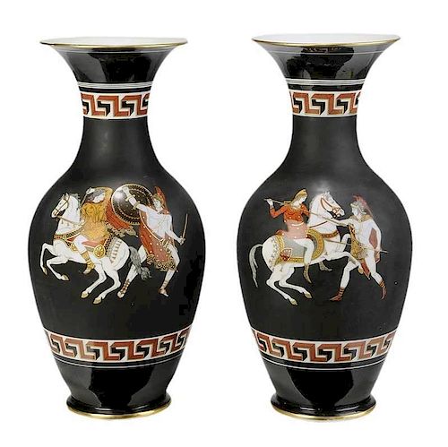 Pair of Classical Decorated Porcelain Urns