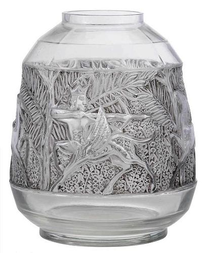 French Art Deco Glass Vase