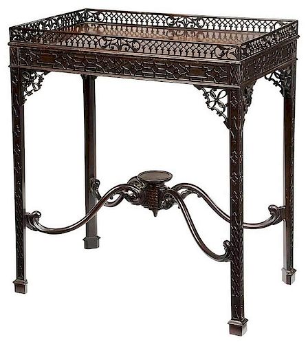 Fine Chippendale Carved Mahogany Silver Table