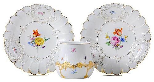 Three Meissen Porcelain Table Items
