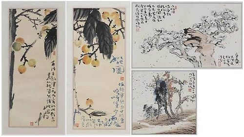 Group of Four Japanese Landscape Paintings