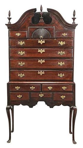 American Queen Anne High Chest of Drawers
