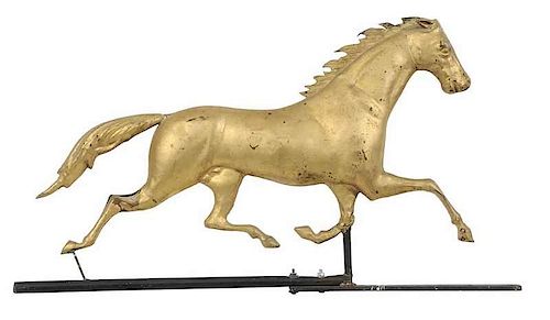 Figural Gilt Trotting Horse Weathervane