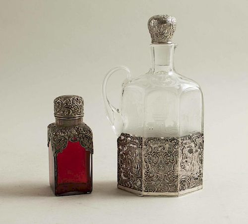 Two Sterling Silver Mounted Decanters