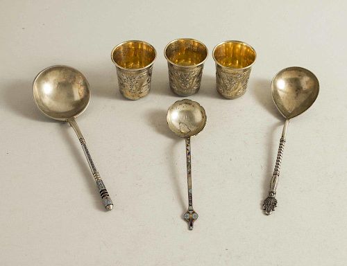 Assorted Russian Silver Items