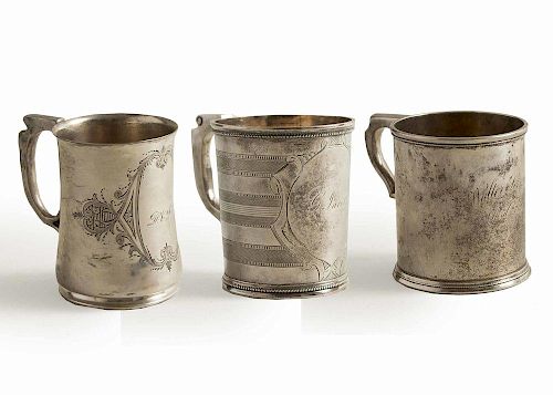 Three California Silver Mugs