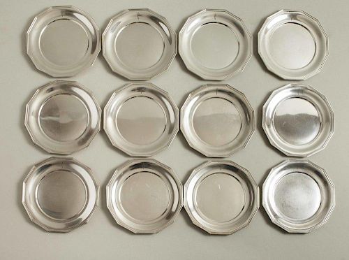 Sterling Silver Canape Plates, Wallace