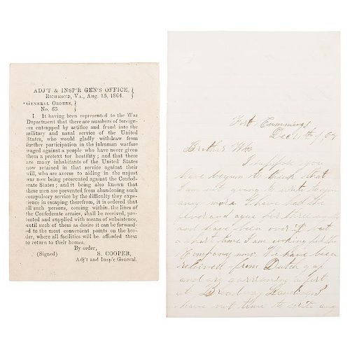Confederate Propaganda Handbill and Letter from Union Soldier That Received It