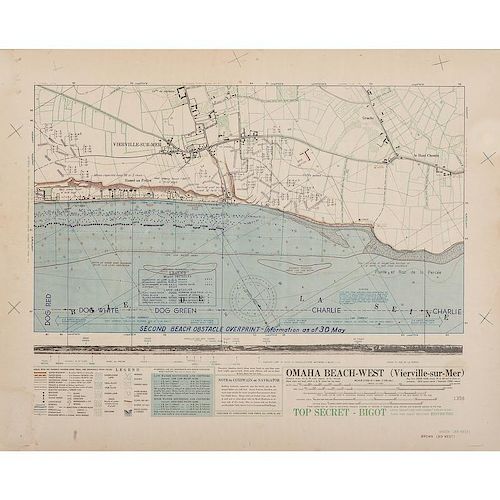 Map of Omaha Beach - West, Updated May 30, 1944