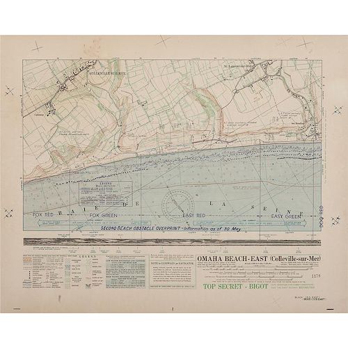 Map of Omaha Beach - East, Updated May 30, 1944