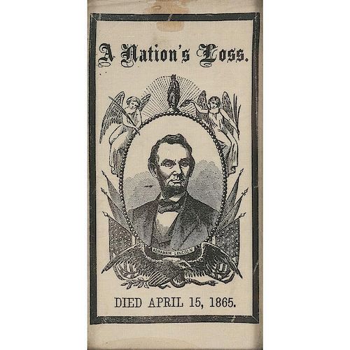 Abraham Lincoln, A Nation's Loss Silk Mourning Ribbon