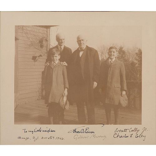 Thomas Edison Signed and Inscribed Photograph